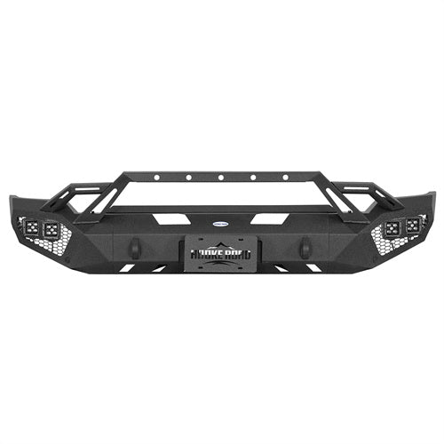 Earthshaker Series Front Bumper w/ Winch Plate & 4 × LED Lights For 2020-2023 GMC Sierra 2500HD/3500HD - LandShaker4x4