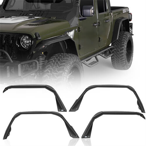 Flat Style Fender Flares For 2020-2024 Jeep Gladiator JT - LandShaker-lsg7022-1