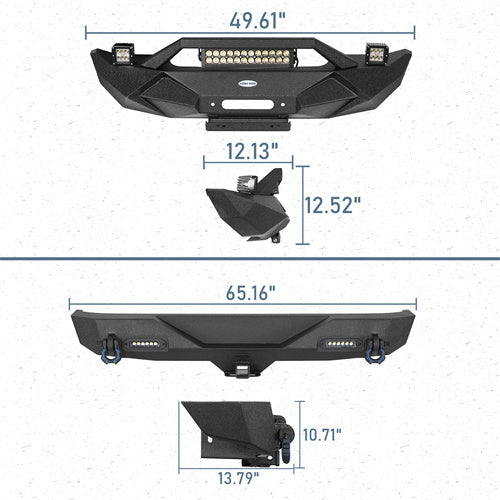 Blade Stubby Front Bumper & Different Trail Rear Bumper Combo(07-18 Jeep Wrangler JK)-LandShaker