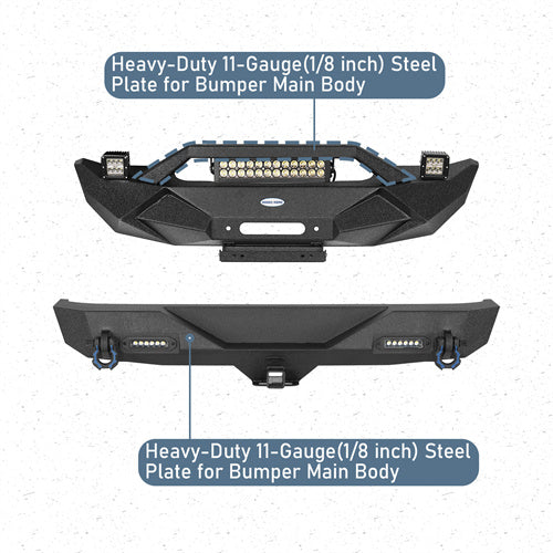 Blade Stubby Front Bumper & Different Trail Rear Bumper Combo(07-18 Jeep Wrangler JK)-LandShaker