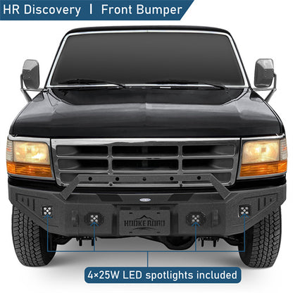 Aftermarket Front Bumper w/ LED Spotlights For 1992-1996 Ford Bronco F-150 F-250 F-350 - LandShaker4x4