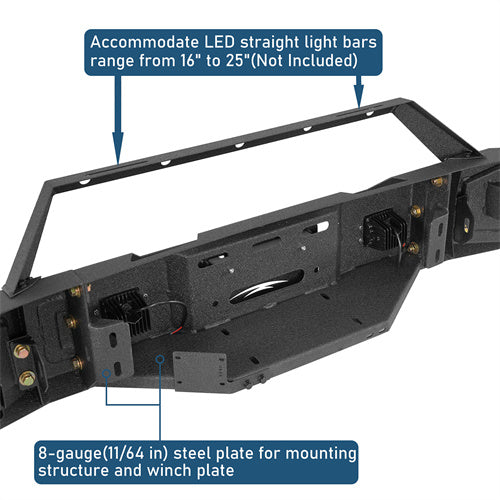 Aftermarket Front Bumper w/ LED Spotlights For 1992-1996 Ford Bronco F-150 F-250 F-350 - LandShaker4x4