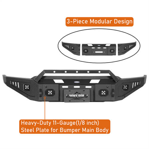 Discovery Ⅰ Front Bumper w/ LED Spotlights For 2021-2023 Ford F-150 - LandShaker-lsg8300-7