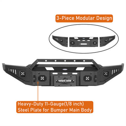 Discovery Ⅰ Front Bumper w/ LED Spotlights For 2021-2023 Ford F-150 - LandShaker-lsg8300-7