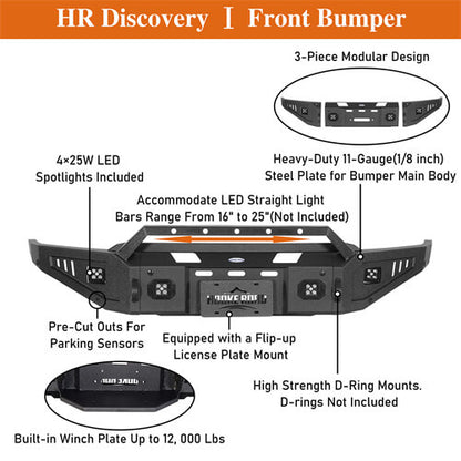 Discovery Ⅰ Front Bumper w/ LED Spotlights For 2021-2023 Ford F-150 - LandShaker-lsg8300-9