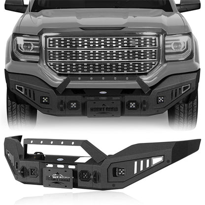 Full-width Front Bumper w/ LED Spotlights For 2016-2018 GMC Sierra 1500 - LandShaker4x4