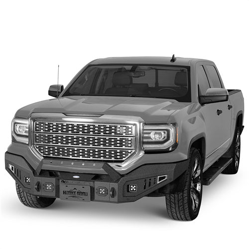 Full-width Front Bumper w/ LED Spotlights For 2016-2018 GMC Sierra 1500 - LandShaker4x4