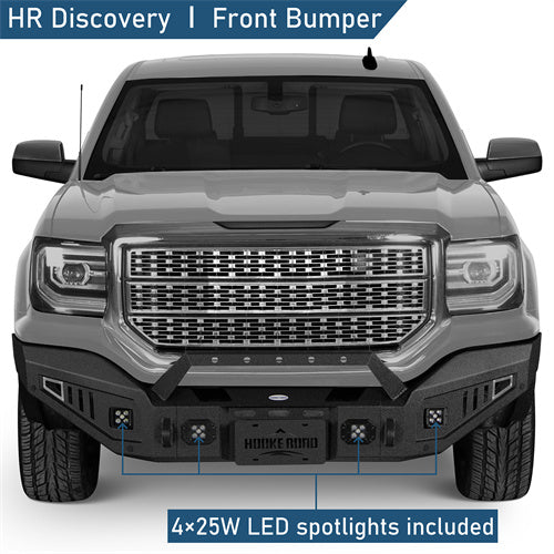 Full-width Front Bumper w/ LED Spotlights For 2016-2018 GMC Sierra 1500 - LandShaker4x4