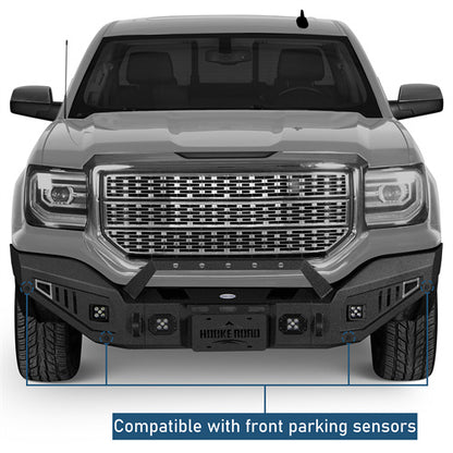 Full-width Front Bumper w/ LED Spotlights For 2016-2018 GMC Sierra 1500 - LandShaker4x4