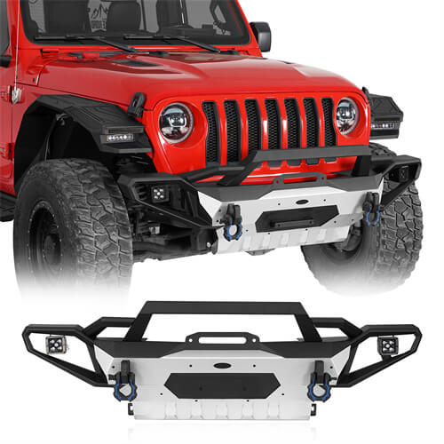 Aftermarket Aluminum Front Bumper For 2018-2024 Jeep Wrangler JL & GLadiator JT - LandShaker-lsg3067-1