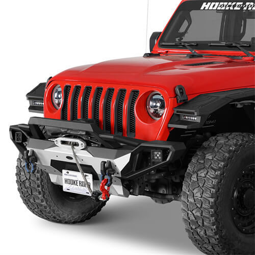 Aftermarket Aluminum Front Bumper For 2018-2024 Jeep Wrangler JL & GLadiator JT - LandShaker-lsg3067-2