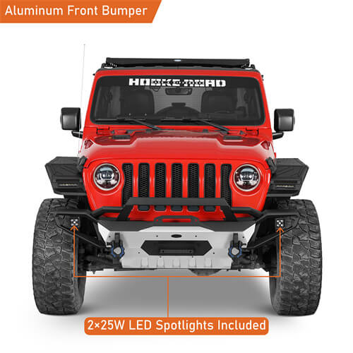 Aftermarket Aluminum Front Bumper For 2018-2024 Jeep Wrangler JL & GLadiator JT - LandShaker-lsg3067-4