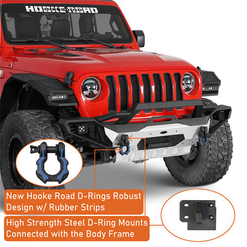 Aftermarket Aluminum Front Bumper For 2018-2024 Jeep Wrangler JL & GLadiator JT - LandShaker-lsg3067-5