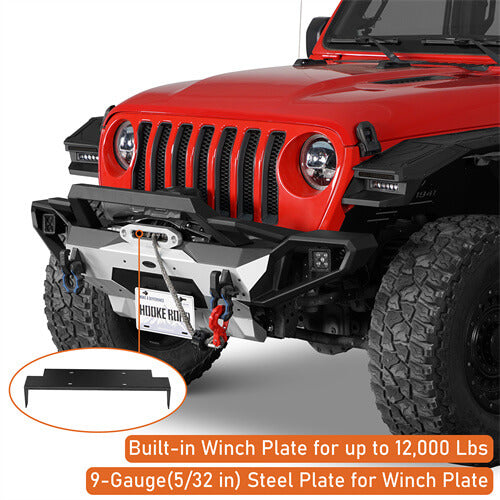 Aftermarket Aluminum Front Bumper For 2018-2024 Jeep Wrangler JL & GLadiator JT - LandShaker-lsg3067-6