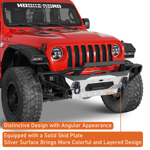 Aftermarket Aluminum Front Bumper For 2018-2024 Jeep Wrangler JL & GLadiator JT - LandShaker-lsg3067-7