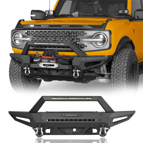 Off-Road Front Bumper w/ LED Spotlight For 2021-2025 Ford Bronco (Excluding Raptor) - LandShaker4x4