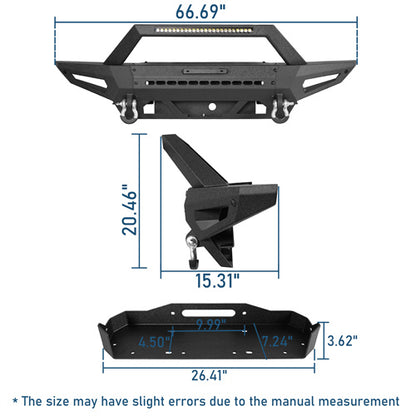 Off-Road Front Bumper w/ LED Spotlight For 2021-2025 Ford Bronco (Excluding Raptor) - LandShaker4x4