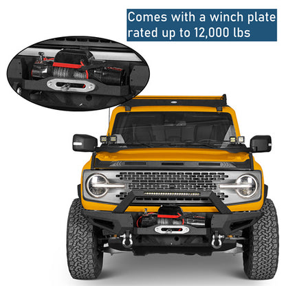 Off-Road Front Bumper w/ LED Spotlight For 2021-2025 Ford Bronco (Excluding Raptor) - LandShaker4x4