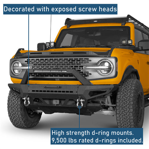 Off-Road Front Bumper w/ LED Spotlight For 2021-2025 Ford Bronco (Excluding Raptor) - LandShaker4x4