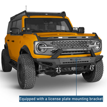 Off-Road Front Bumper w/ LED Spotlight For 2021-2025 Ford Bronco (Excluding Raptor) - LandShaker4x4