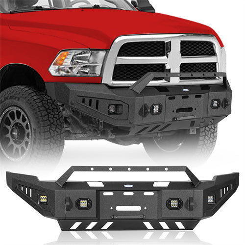 Full-Width Front Bumper w/ Winch Plate & LED Spotlights (10-18 Ram 2500) - LandShaker