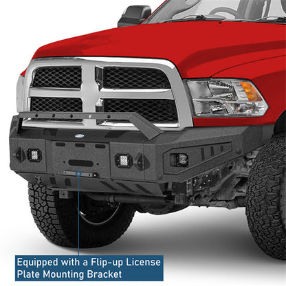 Full-Width Front Bumper w/ Winch Plate & LED Spotlights (10-18 Ram 2500) - LandShaker