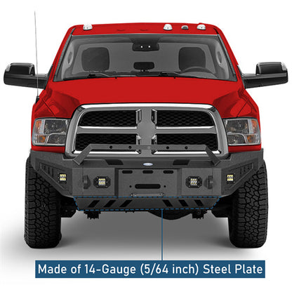 Full-Width Front Bumper w/ Winch Plate & LED Spotlights (10-18 Ram 2500) - LandShaker