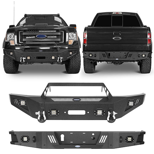 Ford F-150 Front Bumper & Rear Bumper Back Bumper for 2009-2014 Ford F-150  - LandShaker 4x4 LSG.8202+8204 1