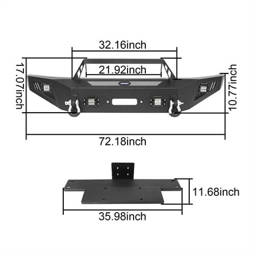 Ford F-150 Front Bumper & Rear Bumper Back Bumper for 2009-2014 Ford F-150  - LandShaker 4x4 LSG.8202+8204 24