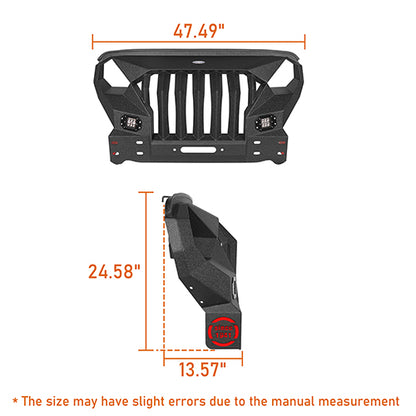 Mad Max Front Bumper & Rear Bumper w/Spare Tire Carrier for 2007-2018 Jeep Wrangler JK - LandShaker 4x4 LSG.2038+2015 29