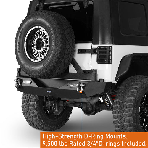 Mad Max Front Bumper & Rear Bumper w/2 Inch Hitch Receiver for 2007-2018 Jeep Wrangler JK - LandShaker 4x4 LSG.2038+2029 15