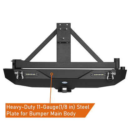 Mad Max Front Bumper & Rear Bumper w/2 Inch Hitch Receiver for 2007-2018 Jeep Wrangler JK - LandShaker 4x4 LSG.2038+2029 20