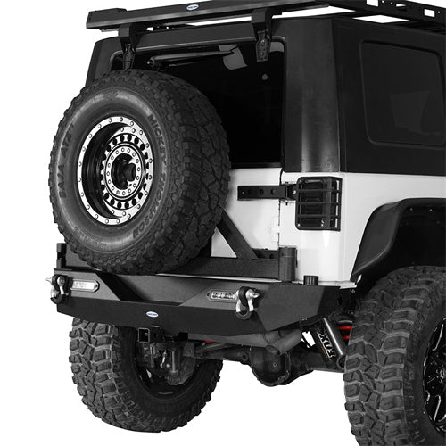 Mad Max Front Bumper & Rear Bumper w/2 Inch Hitch Receiver for 2007-2018 Jeep Wrangler JK - LandShaker 4x4 LSG.2038+2029 6