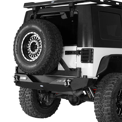 Mad Max Front Bumper & Rear Bumper w/2 Inch Hitch Receiver for 2007-2018 Jeep Wrangler JK - LandShaker 4x4 LSG.2038+2029 6