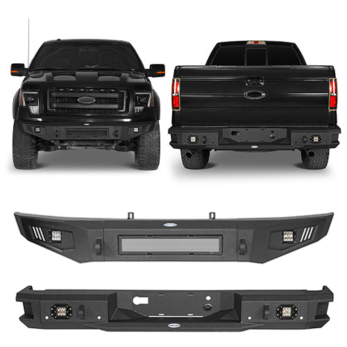 Ford F-150 Full Width Front Bumper & Rear Bumper for 2009-2014 Ford F-150  - LandShaker 4x4 LSG.8201+8203 1