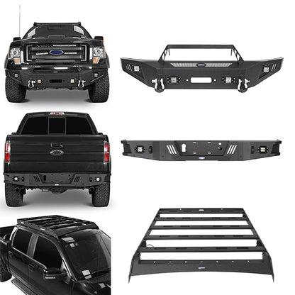 Front Bumper / Rear Bumper / Roof Rack for 2009-2014 F-150 SuperCrew,Excluding Raptor - LandShaker  LSG.8205+8202+8204 1