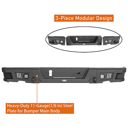 Front Bumper / Rear Bumper / Roof Rack Luggage Carrier for 2013-2018 Dodge Ram 1500 Crew Cab & Quad Cab,Excluding Rebel - LandShaker 4x4 LSG.6001+6005+6004 22