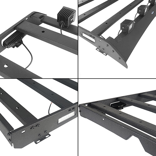 Front Bumper / Rear Bumper / Roof Rack Luggage Carrier for 2013-2018 Dodge Ram 1500 Crew Cab & Quad Cab,Excluding Rebel - LandShaker 4x4 LSG.6001+6005+6004 36