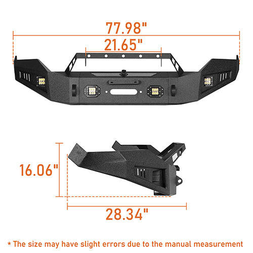 Front Bumper / Rear Bumper / Roof Rack Luggage Carrier for 2013-2018 Dodge Ram 1500 Crew Cab & Quad Cab,Excluding Rebel - LandShaker 4x4 LSG.6001+6005+6004 38