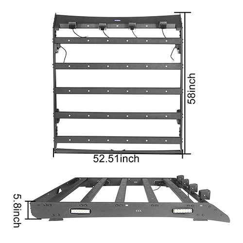 Front Bumper / Rear Bumper / Roof Rack Luggage Carrier for 2013-2018 Dodge Ram 1500 Crew Cab & Quad Cab,Excluding Rebel - LandShaker 4x4 LSG.6001+6005+6004 40