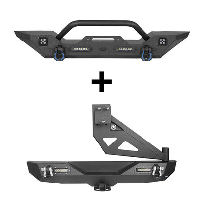 Front Bumper & Rear Bumper w/Tire Carrier(18-25 Jeep Wrangler JL)-LandShaker