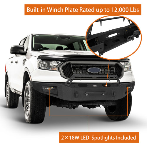 LandShaker Front Bumper w/ Winch Plate for 2019-2023 Ford Ranger lsg8801 10