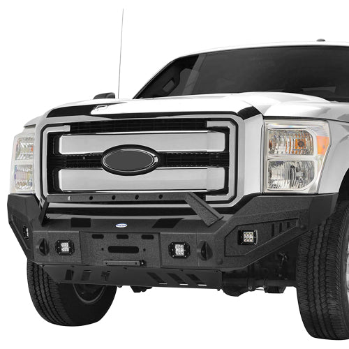 LandShaker Front Bumper w/ Winch Plate & LED Spotlights for 2011-2016 Ford F-250 lsg8525 2