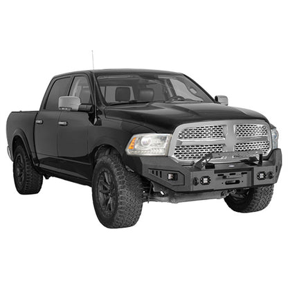 LandShaker Front Bumper w/ Winch Plate & LED Spotlights for 2013-2018 Ram 1500, Excluding Rebel lsg6024s 2