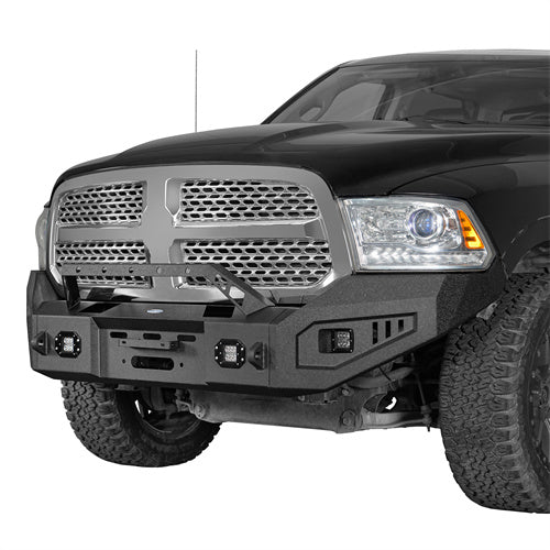 LandShaker Front Bumper w/ Winch Plate & LED Spotlights for 2013-2018 Ram 1500, Excluding Rebel lsg6024s 3