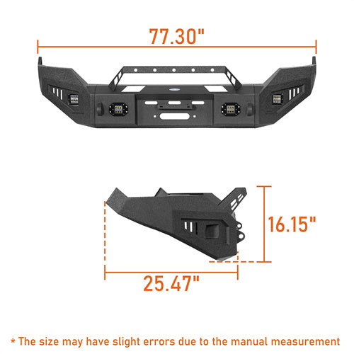 LandShaker Front Bumper w/ Winch Plate & LED Spotlights for 2013-2018 Ram 1500, Excluding Rebel lsg6024s 6