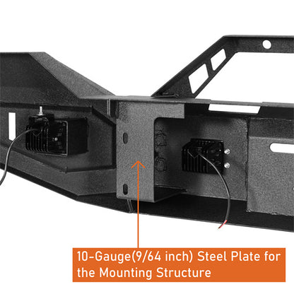 LandShaker Front Bumper w/ Winch Plate & LED Spotlights for 2013-2018 Ram 1500, Excluding Rebel lsg6024s 9