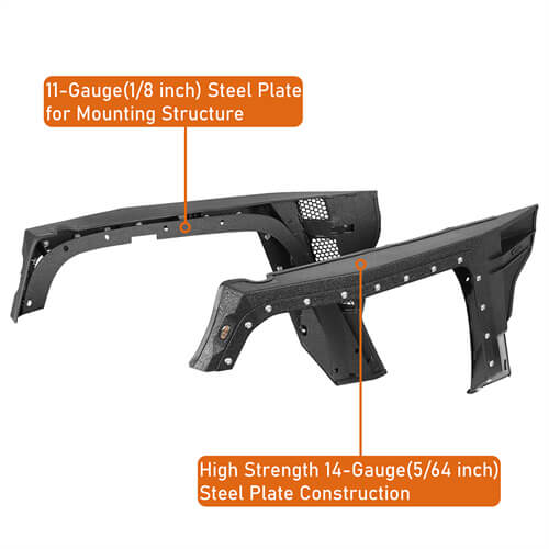 Bulwark Front Fender Flares w/Turn Signal Lights For 2007-2018 Jeep Wrangler JK - LandShaker-lsg2103-10