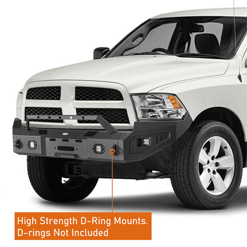 LandShaker Front Full-Width Bumper w/ Winch Plate & 4 LED Spotlights for 2009-2012 Ram 1500 lsg6202 11