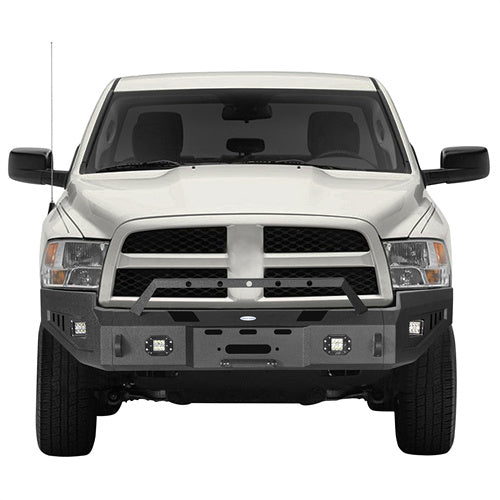 LandShaker Front Full-Width Bumper w/ Winch Plate & 4 LED Spotlights for 2009-2012 Ram 1500 lsg6202 2